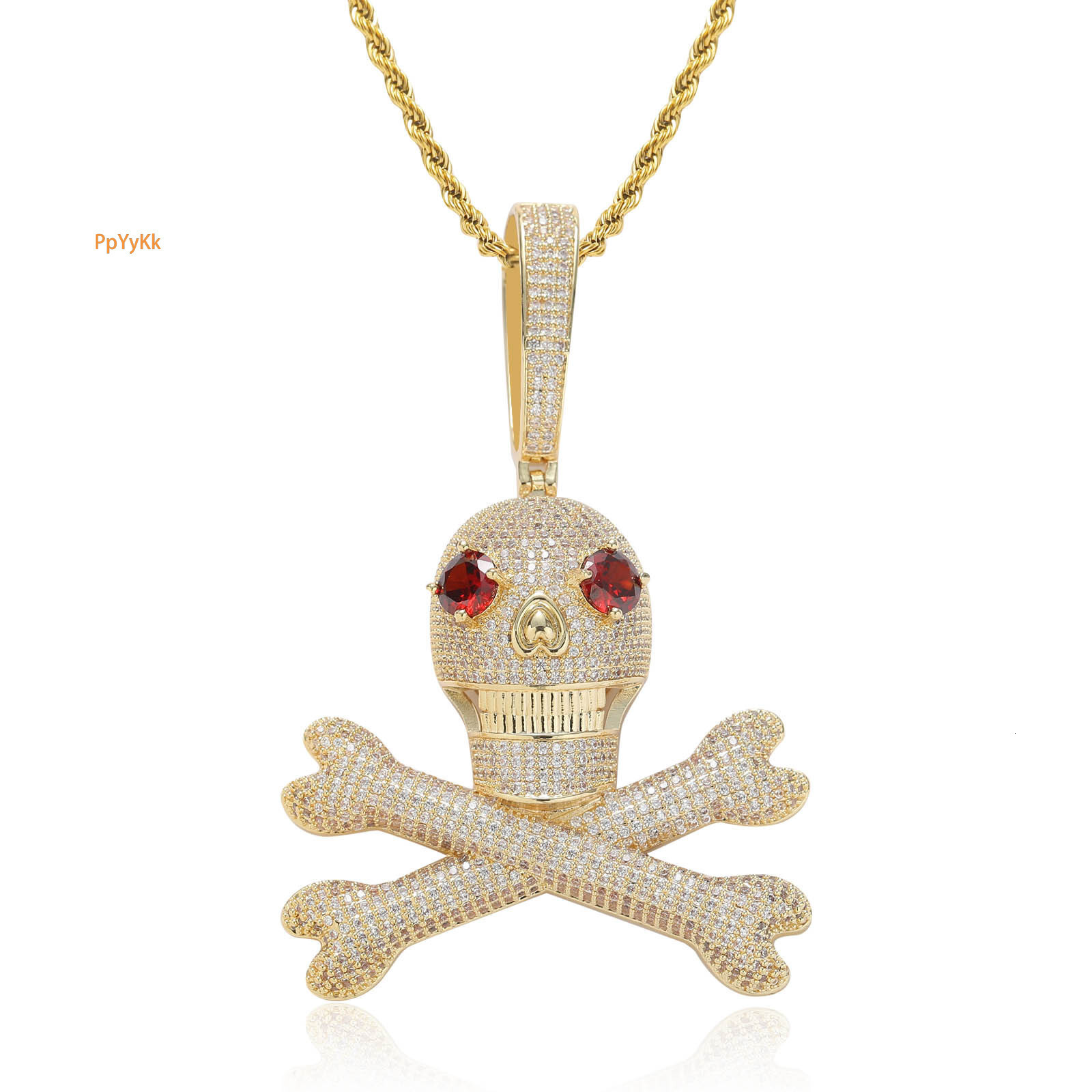 Luxury Moissanite Red-Eyed Skull Pendant Ice Out Bling Men's Hip Hop Unique Accessory Pass the diamond tester