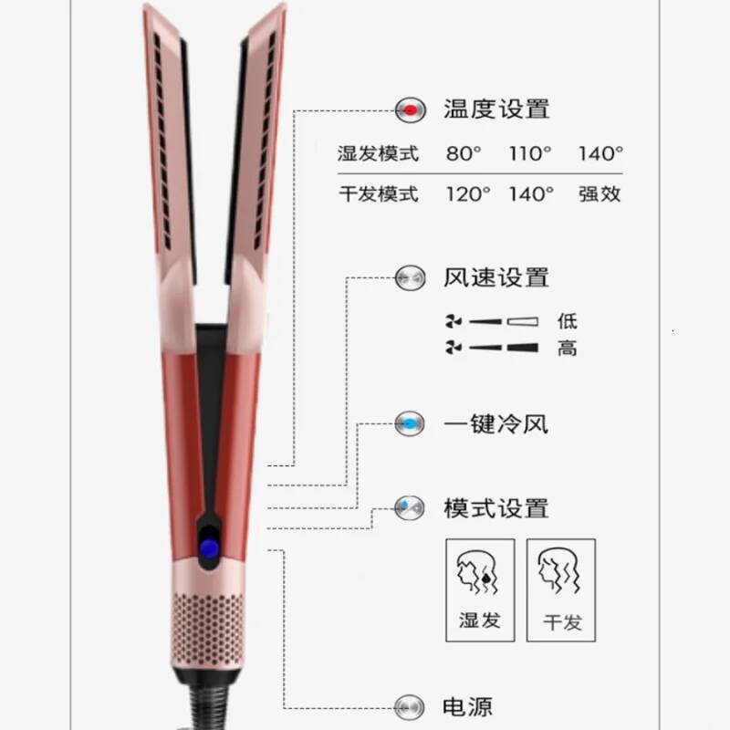 US Plug Professional 2-in-1 Straightener And Dryer Heat-Up Flat Iron Compatible with For DysonsHAirstrait Hair Styling Tool