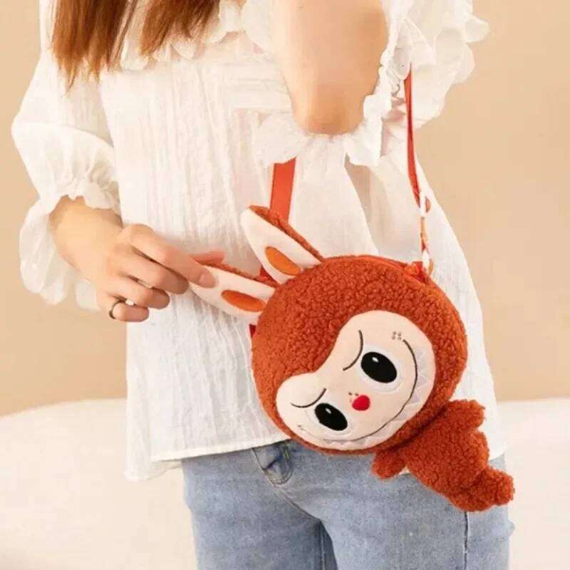 30cm Labubu Shoulder Cartoon Cute Doll Backpack Toy Play Crossbody Pouch Monster Outdoor Travel Bag Christmas Gift