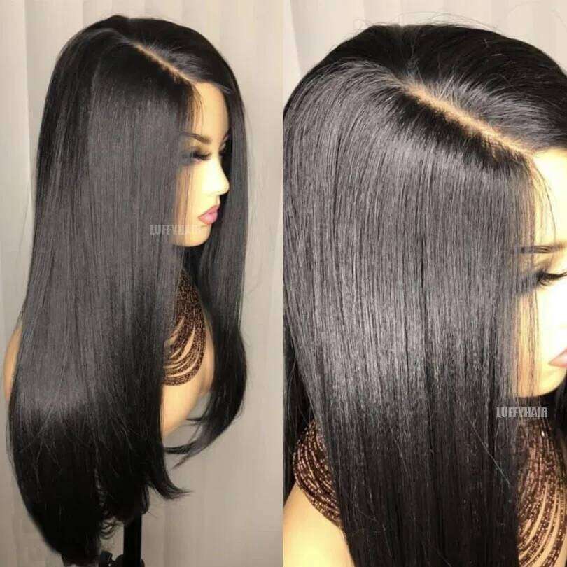 5x5 Lace Front Human Hair Brazilian Straight Silk Base Closure Wigs For Women