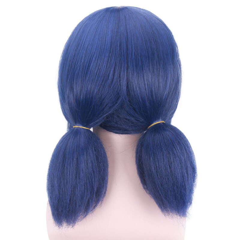New Cosplay Ladybug Dark Blue Pigtails Girl Anime Wig