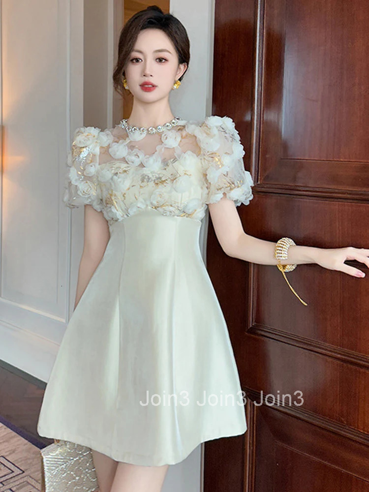 Summer Fashion Elegant Luxury Black Gown Evening Dress Women Clothes Floral Sexy Sheer O-Neck A-Line Short Party Prom Vestidos