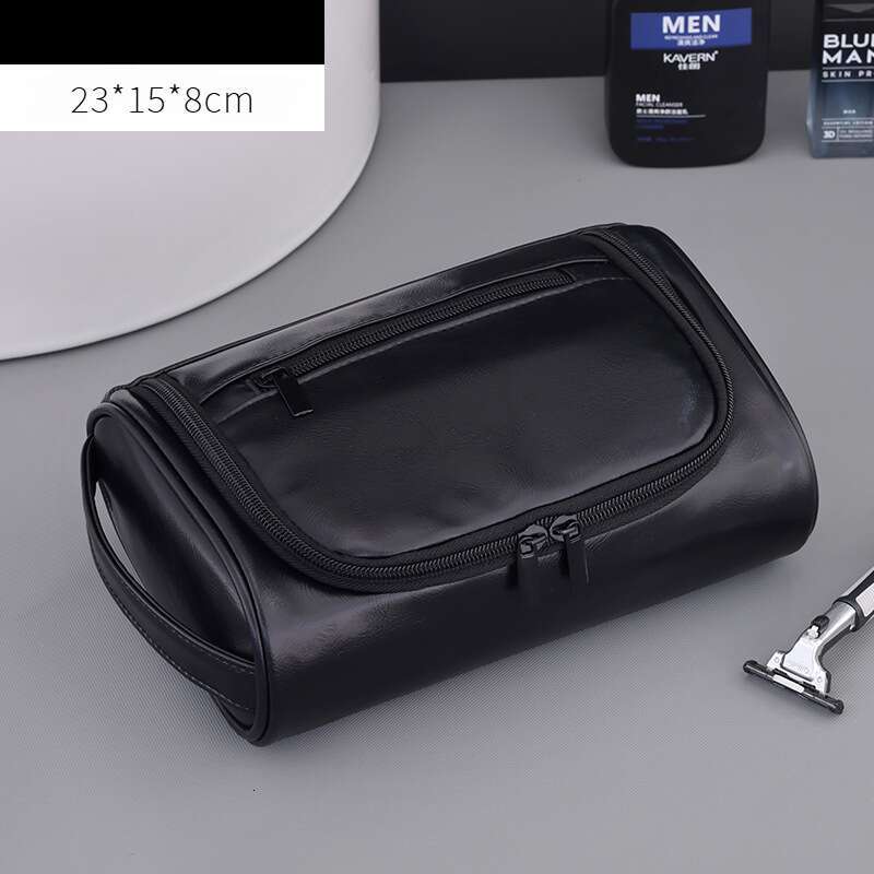 New Men's PU Handheld Makeup High-End Large Capacity Waterproof Portable Travel Toiletry Bag