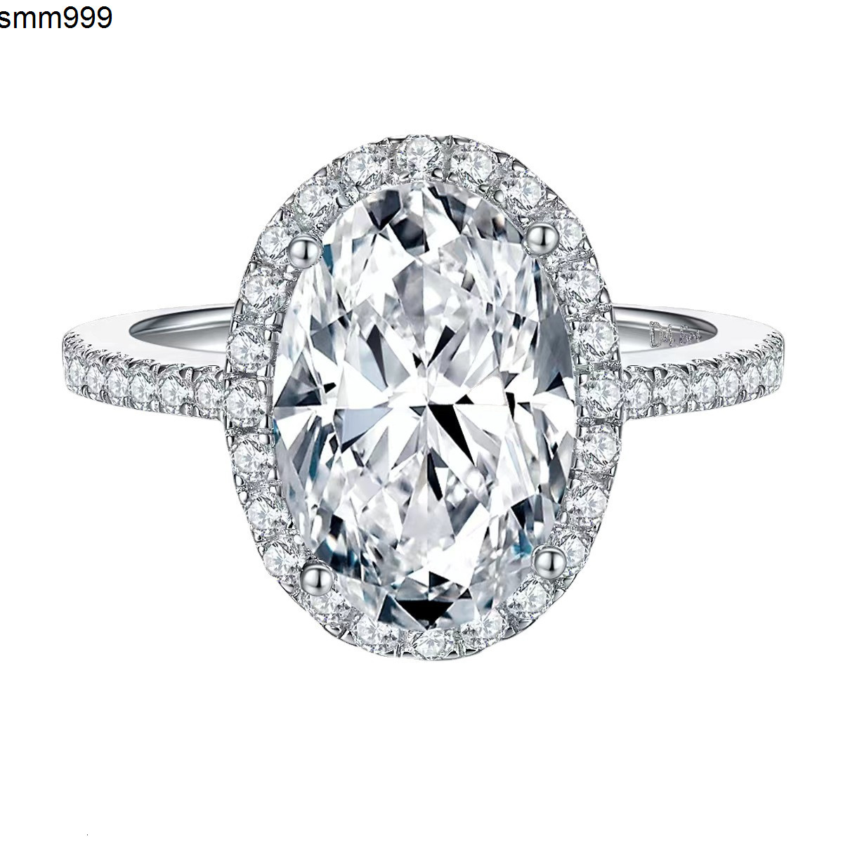 S925 Sterling Silver High Carbon 4 Karat Oversized Moissanite Diamond Ring Proposal Pigeon Egg Ring for Women IGI Certificate