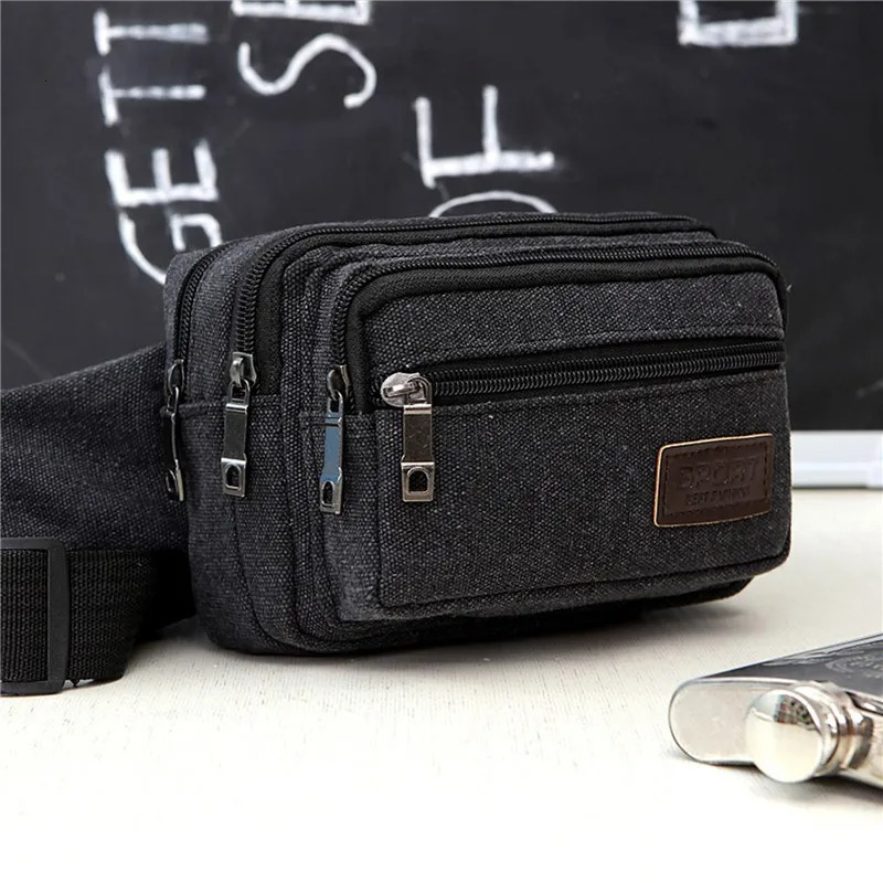 Canvas Waist Bag Outdoor Sports Multifunctional Male Pack High Quality Durable Highcapacity Bags Portable Phone Purse 250612