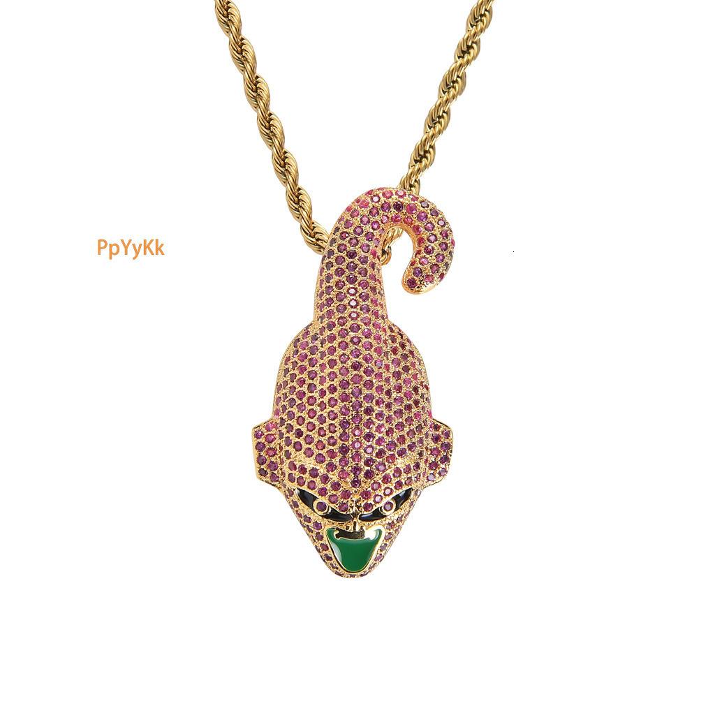 Hip Hop Moissanite Accessory Buu Head Pendant Trendy Brand Hiphop Full Diamond Colorful Pendant Pass the diamond tester