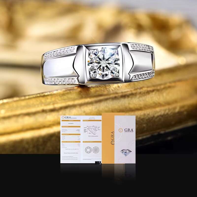 1 Ct Moissanite Diamond Heavy 925 Sterling Silver Jewelry Men Wedding Engagement Rings