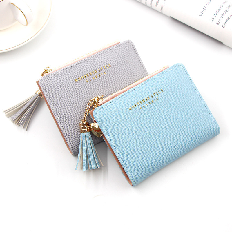 Free Shipping 2025 New Designer Bag Personalized Short Women's Zipper Wallet With Tassels Simple Clutch Bag Coin Purse Women's Wallet Money 