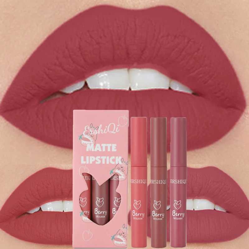 3Colors/set Matte Lipgloss Wholesale Cheap Liquid Lipstick Kit Makeup Lip Gloss Set Long Lasting Sexy Nude Lipstick Makeup XJ250623