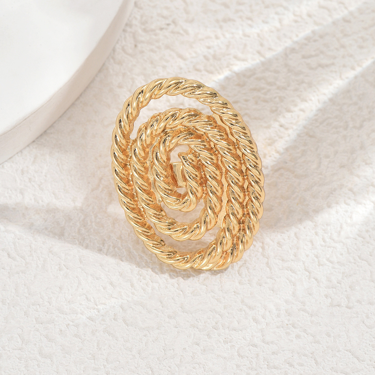 Style Jewelry Floral Design Open Wave Inlaid Pearl Ring