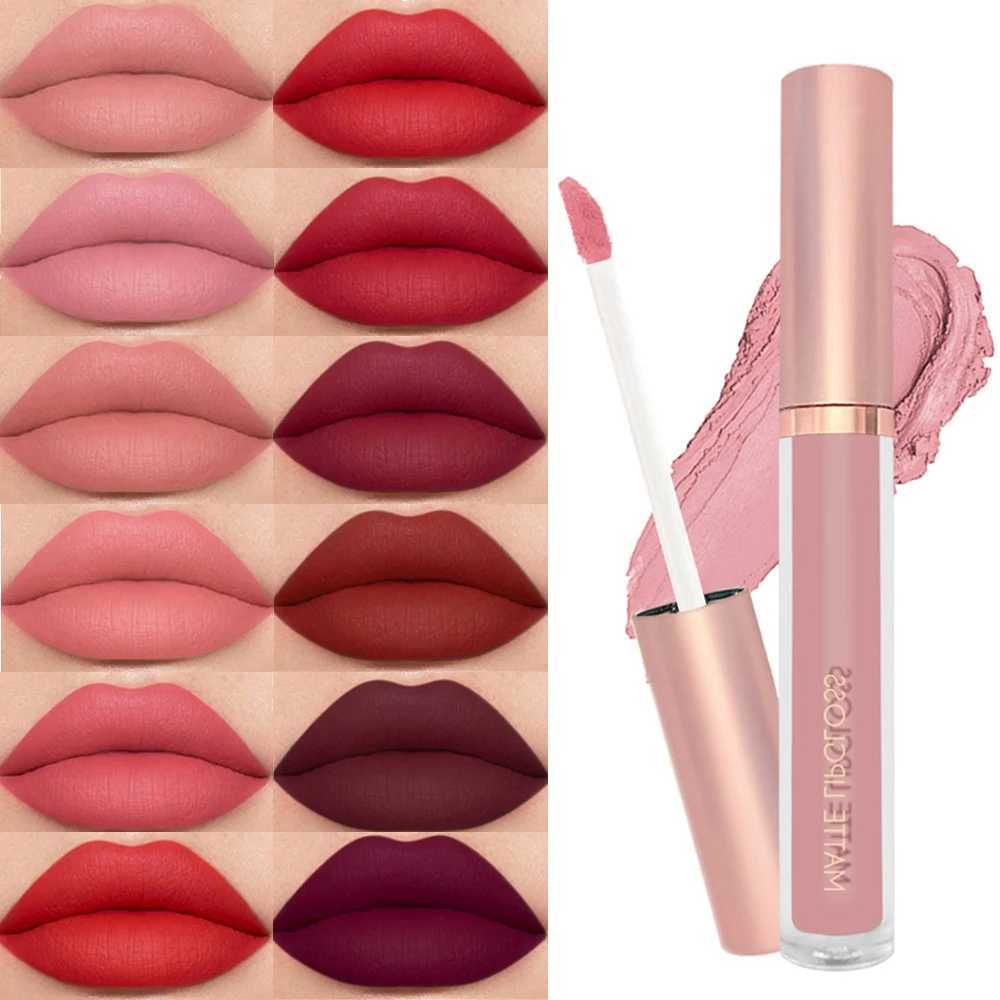Punk Dark Plum 24H Waterproof Matte Velvet Lipgloss Makeup Long-Lasting Non-stick Cup Lip Glaze Nude Liquid Lipstick Cosmetics XJ250623