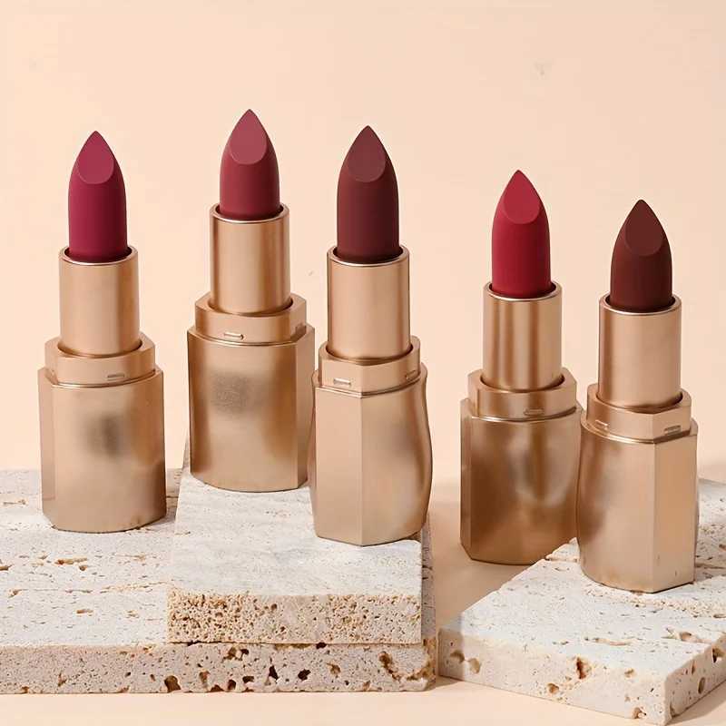USHAS 12 Color Matte Lipstick Easy-coloring Sexy Nude Velvet Lipsticks Halloween Red Brown Moisturizing Lip Makeup Christmas XJ250623