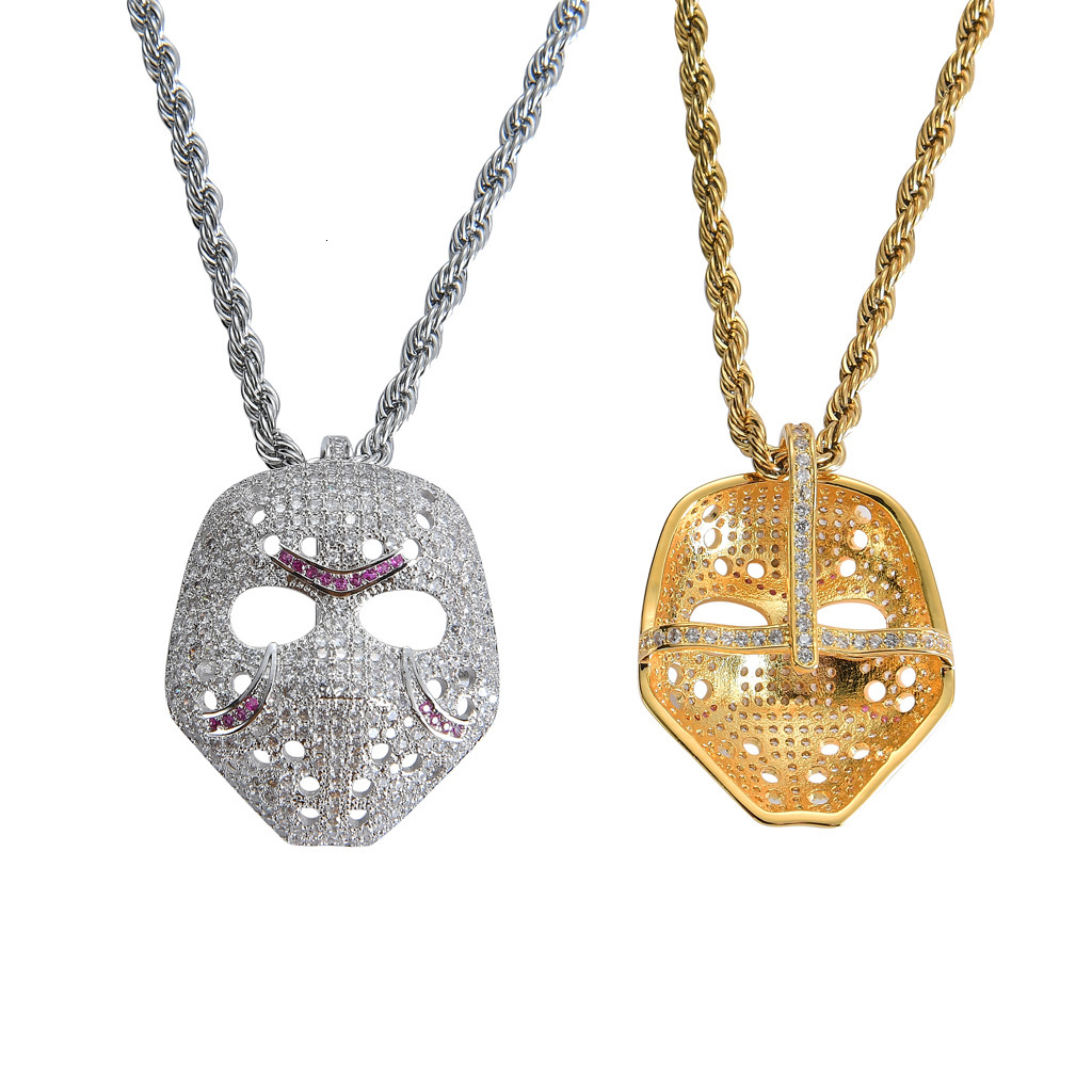 Luxury Moissanite Jewelry Men Pendant Unique Masquerade Mask Pendant Full Diamond Hip Hop Necklace Trendy Iced Out Pendant Pass the diamond tester