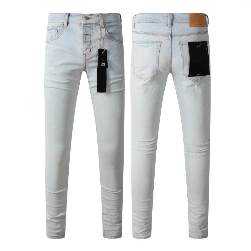 Men's Jeans Top Quality Fashion Men Streetwear White Patch Hole Repair Low Convex Tight Denim Trousers Brandpants