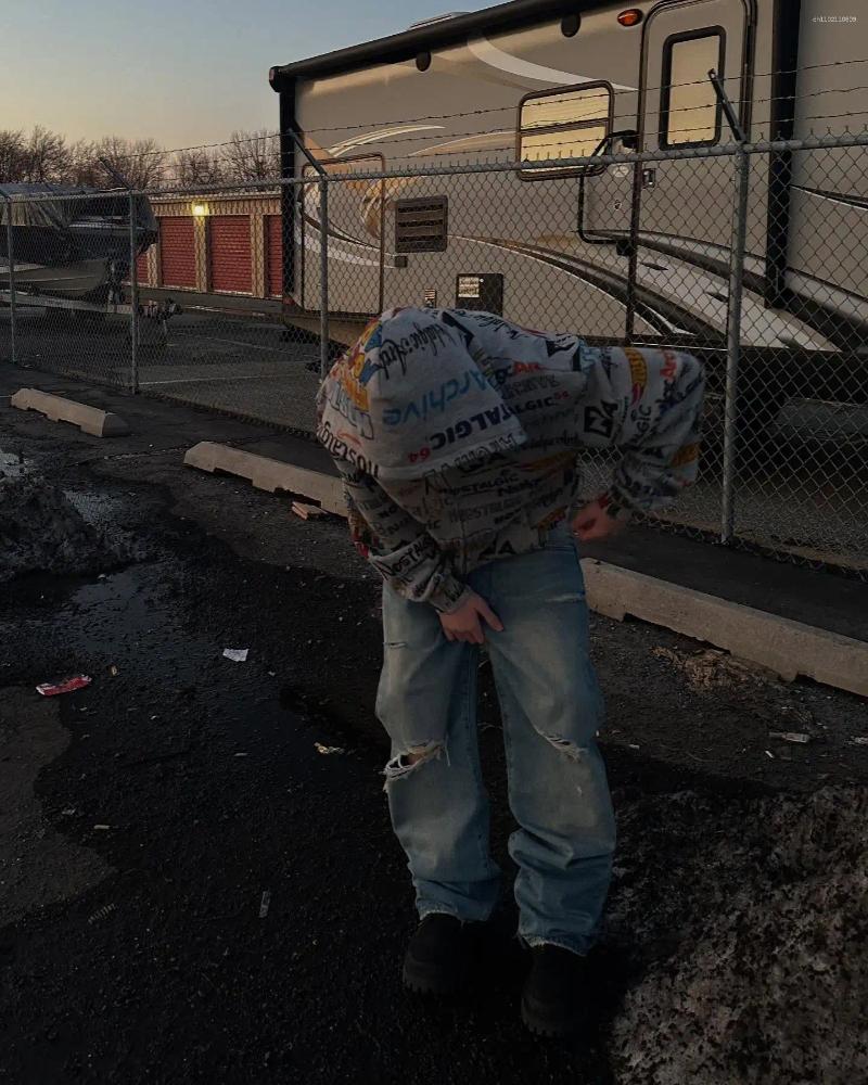 Men's Hoodies Harajuku Casual Print Women Grunge Streetwear Zip Up Clothes Sweatshirt Tops Goth Oversized Hoodie Men Clothing