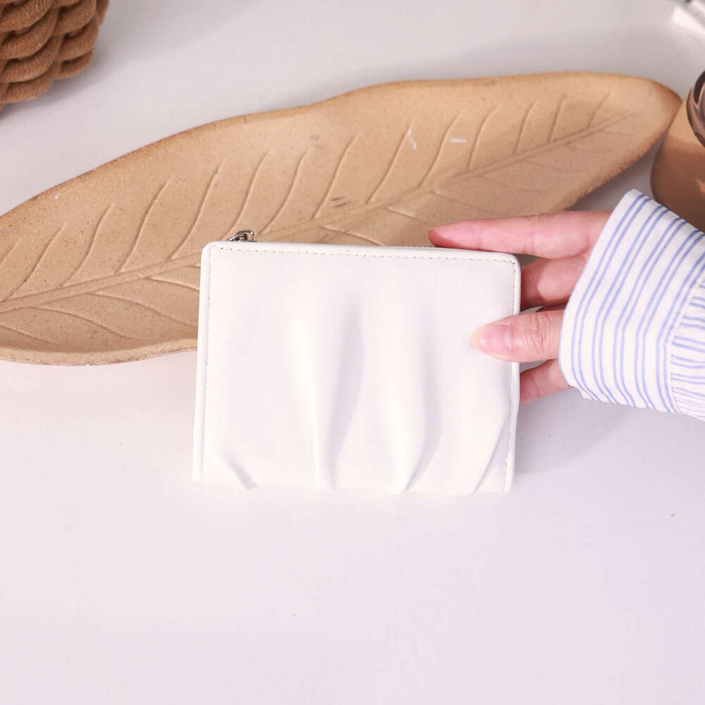 Pleated Texture Women's Short Exquisite Small Internet Celebrity Coin Purse Versatile Card Holder Student Wallet