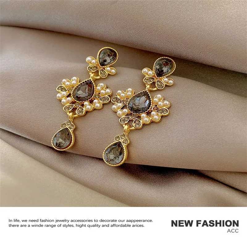 French Retro Emperament Drop AAA Pearl Earrings For Women Luxury Palace Style Earrings Light Luxury Accessories 2023 XJ250623