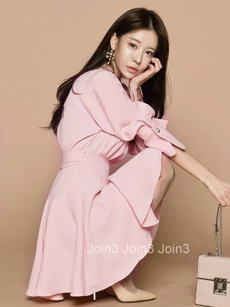 Korean Elegant Women Evening Dress Vintage Casual Notched Neck Lace-up Slim Mini Party Club Beach Prom Lady Femme Mujer Vestidos