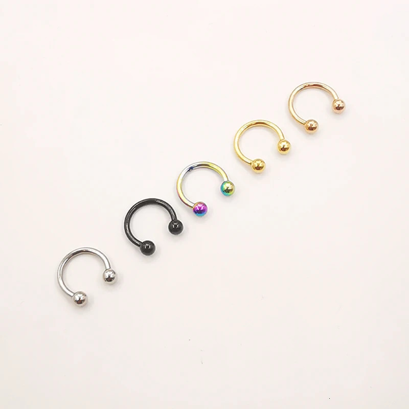 20 PcsLot 16G Stainless steel Circular Barbells Horseshoe Lip Ring Eyebrow Nose Studs For Woman Man Body Piercing Jewelry 250613