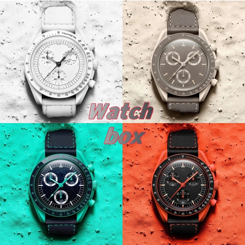 Bioceramic Planet Moon Mens Watches Full Function Quarz Chronograph Movement Watches High quality Luxury Watch Watchs Limited Edition Master Wristwatches