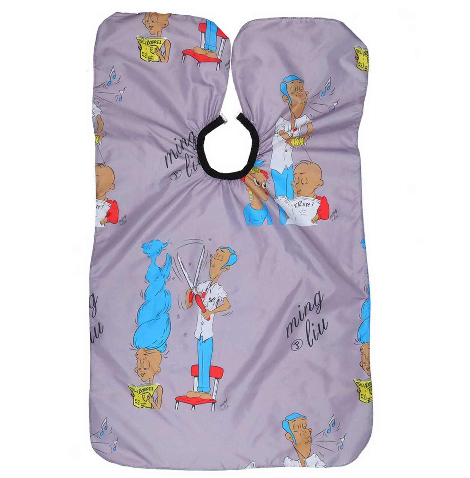 Snap Neckline Hairdressing Apron Waterproof Hairdresser Gown Barber Fashion Pattern Haircut Cloth Antistatic Hairstyling Capes