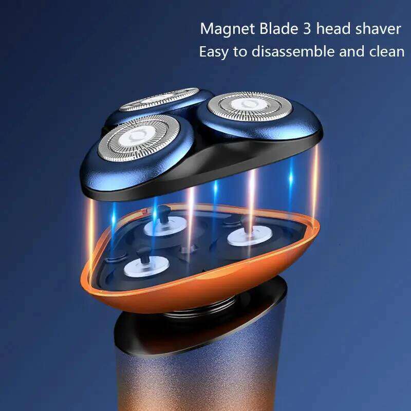 Cordless Wet And Dry Waterproof Ipx6 Men's Beard Electric Face Bald Head Shaver Rechargeable