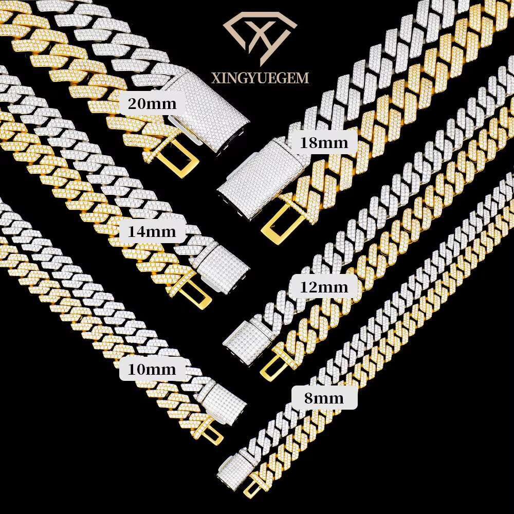 18MM-20MM Big Cuban Link Chain for Men Thick Iced Out Chain 18K Gold Plated Moissanite Cuban Necklace Miami Cuban Necklace