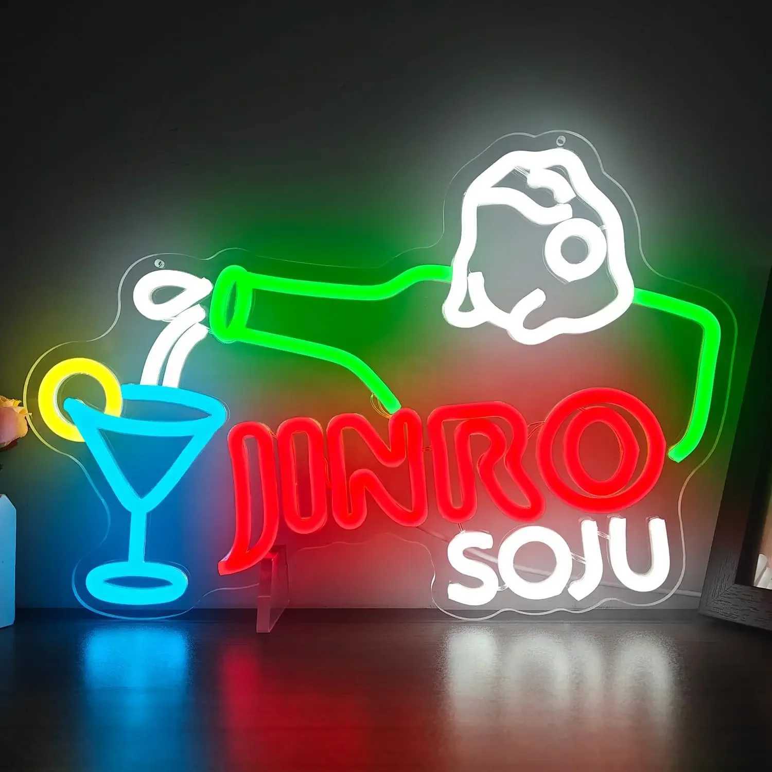 Jinro Soju Pub Neon Sign for Wall Decor LED Neon Light Sign Korean Frog Bar Bedroom Decor Club Bistro Party Decor Business Store X250623