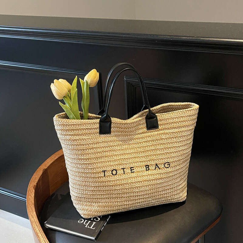New Mori Style Summer Vacation Beach Travel Large Capacity Tote Bag for Women Trendy Straw Handbag