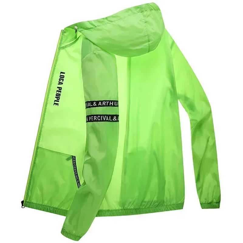 Summer Sun Protection Clothing Mens Casual Waterproof Quick-drying Bicycle Hooded Jacket Plus Size Hiking Thin Skin windbreaker W250623