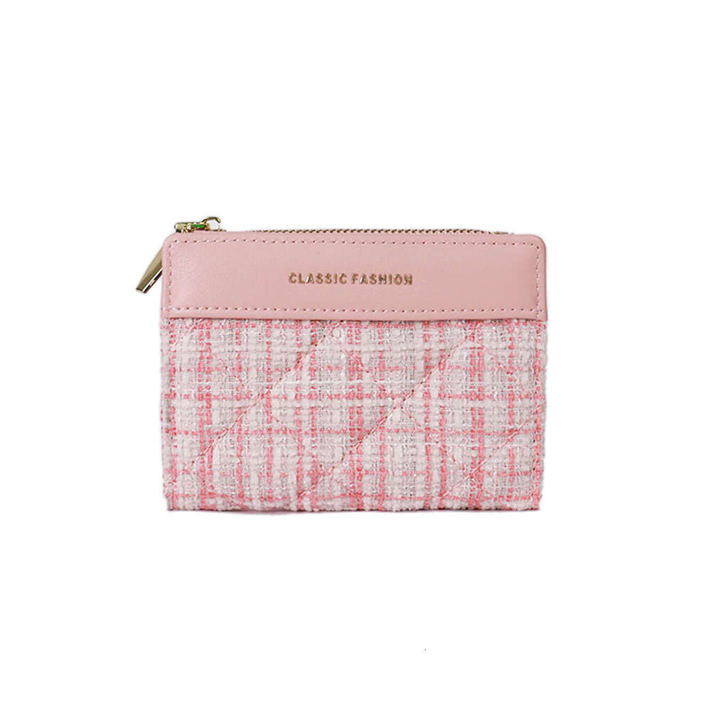 Hot Selling Small Luxury High-End Short Women's Wallet Tweed Student Handheld Coin Purse