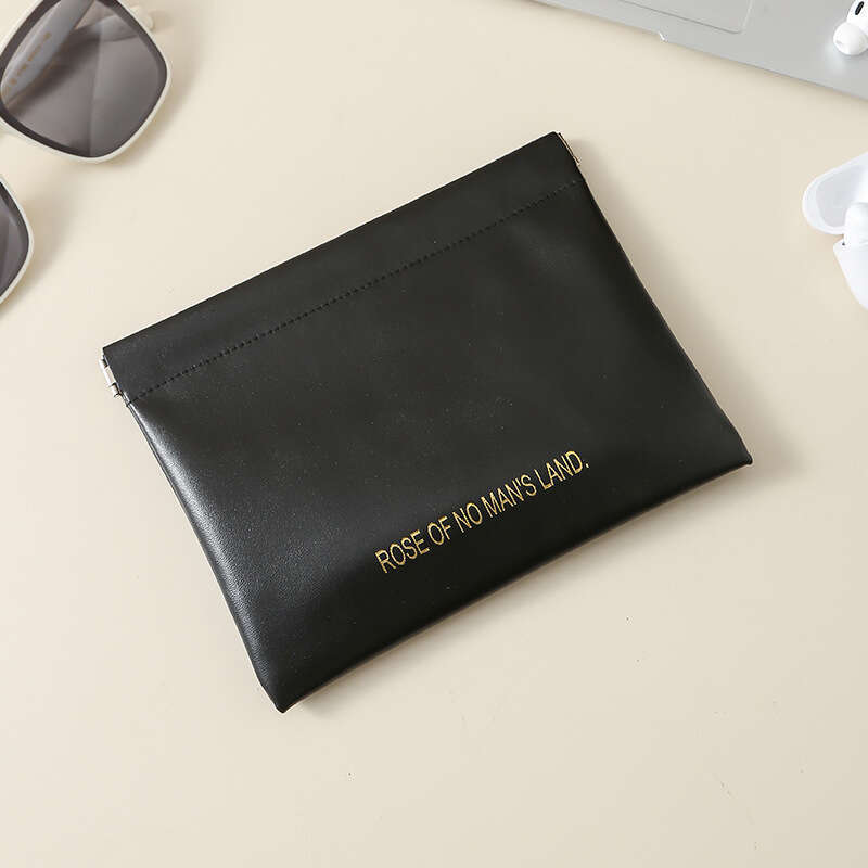 Lipstick Cosmetic PU Storage Automatic Closure Snap Gift Bag Portable Earphone Data Cable Coin Purse