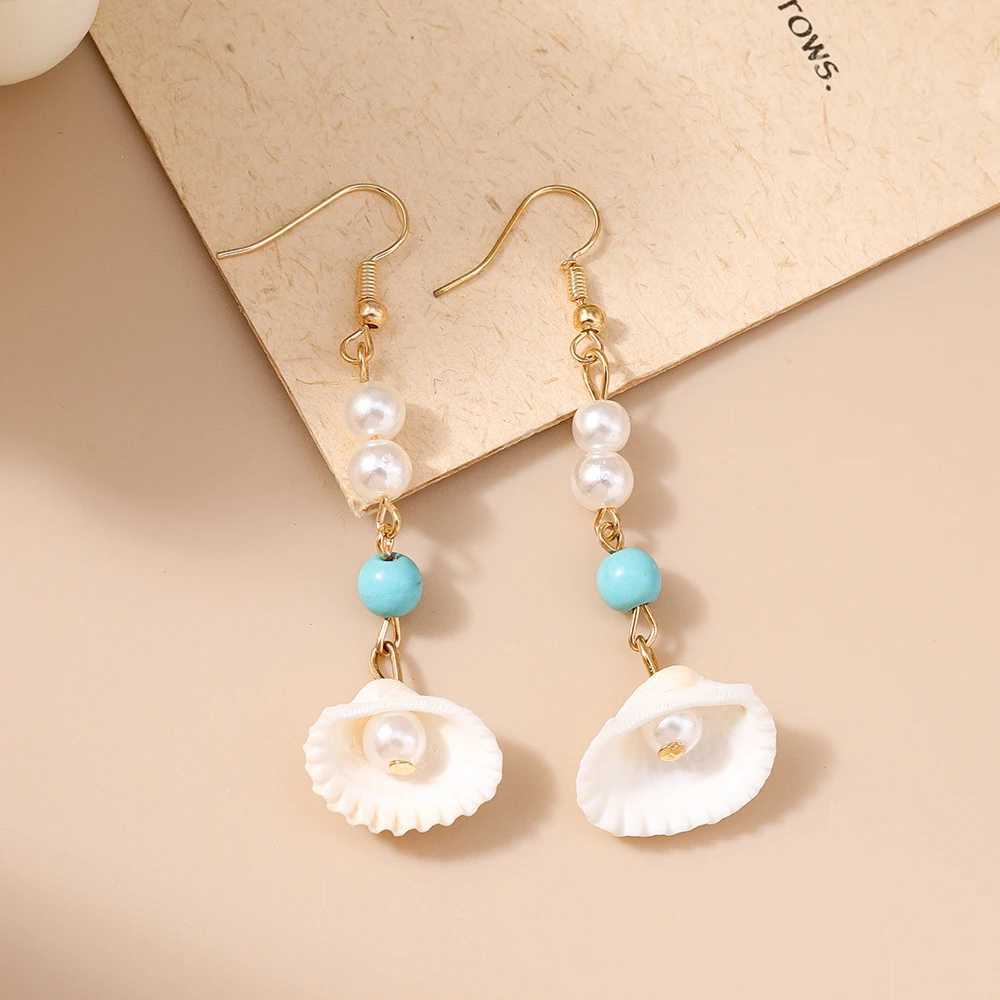 Aihua Fashion Summer Beach Pearl Conch Shell Earrings for Women Girls Cute Boho Starfish Earrings New In Seaside Jewelry GiftsXJ250623