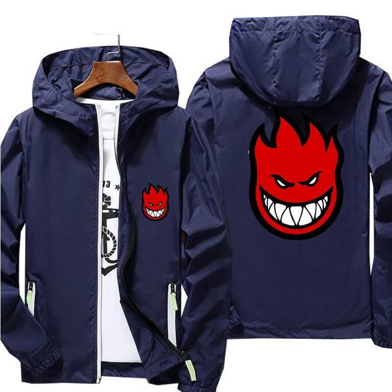 Ripper Spitfire Zombie Wheels Bomber Men Jacket Plus Size Thin Windbreaker Skin Ultra Light Slim Fit Pilot Hooded Coat Cycling W250623