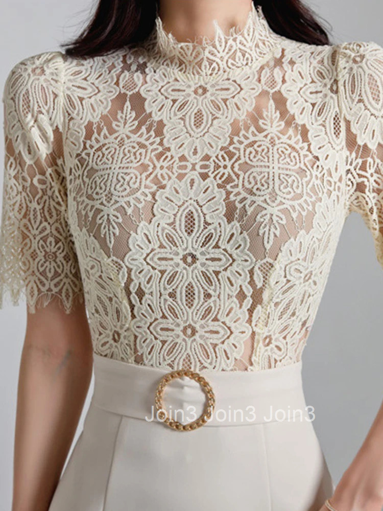 New Summer Elegant Office Women Evening Dress Chic Lace Sheer Stand Neck Slim Midi Pencil Party Club Prom Femme Mujer Vestidos