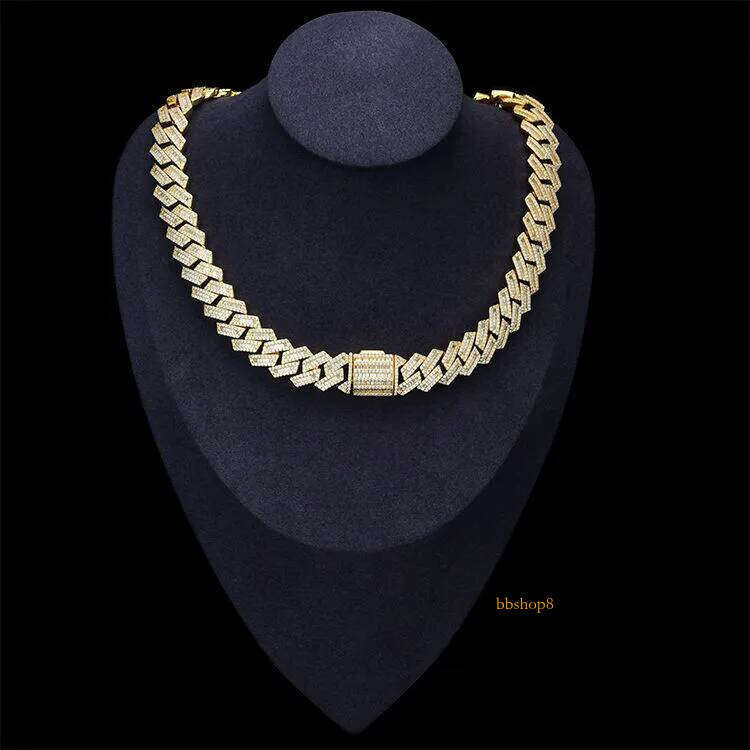 12mm Sier Hip Hop Vvs Dia Moissanite Baguette Cuban Link Chain