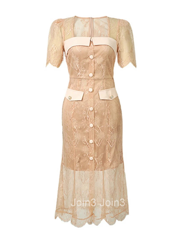 Fashion Summer Evening Party Long Dress Women Elegant Chic Lace Sparkly Bright Silk Pink Slim Midi Robe Femme Prom Mujer Vestido