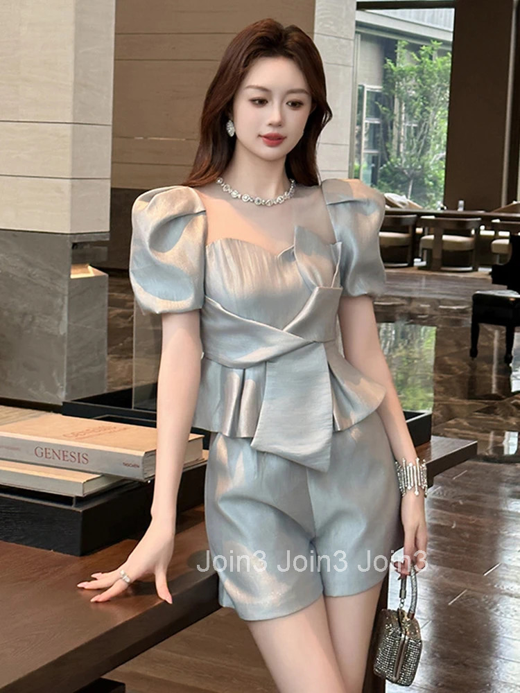 New Summer Satin Solid Short Pants Women Mujer Casual Simple High Waist High Waist Pocket Shorts Street Clothes