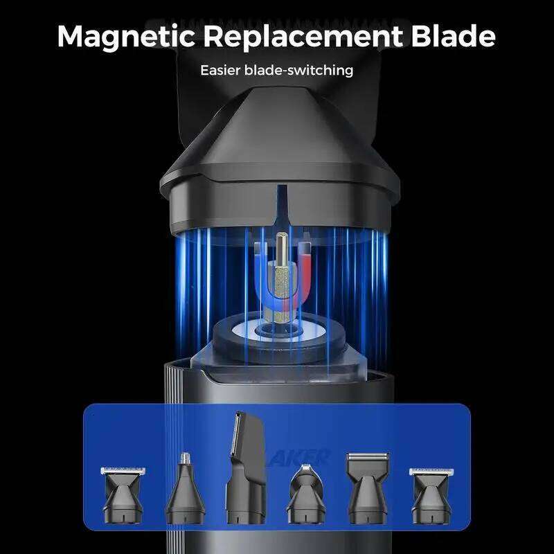 GLAKER 6 In 1 Beard Trimmer For Men, Electric Razor, For Mustache/Body/Nose/Ear/Hair, Waterproof, Cordless Grooming Kit