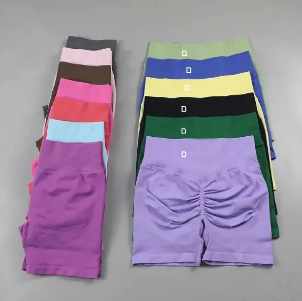 Impact Shorts With Low Ribbed Band Yoga Shorts Seamless Flex Scrunch Bum Workout Gym Shorts Yoga Booty Running Short Pants