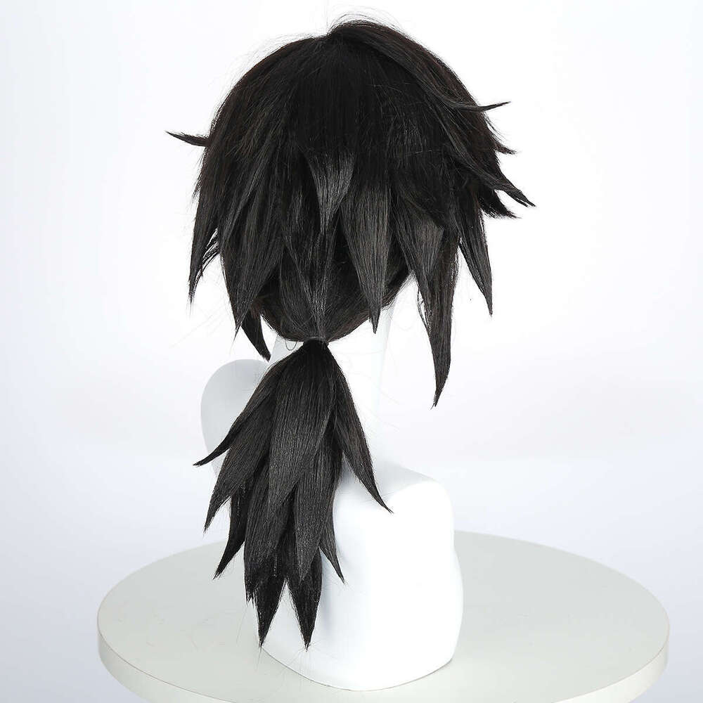 Anime Fugang Yiyong High-Temperature Fiber Cosplay Wig Natural Black Thick Fluffy Lightweight