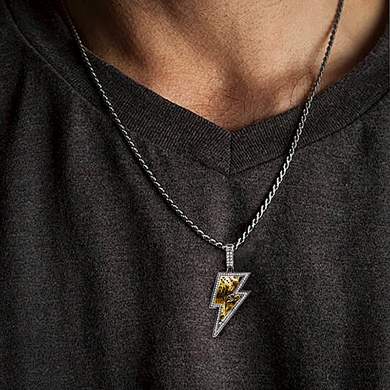 Druzy jewelry Luxury Enamel Cheetah Pendant Moissanite Diamond Inlaid Hip Hop Versatile Unisex Clubbing Statement Necklace Pass the diamond tester