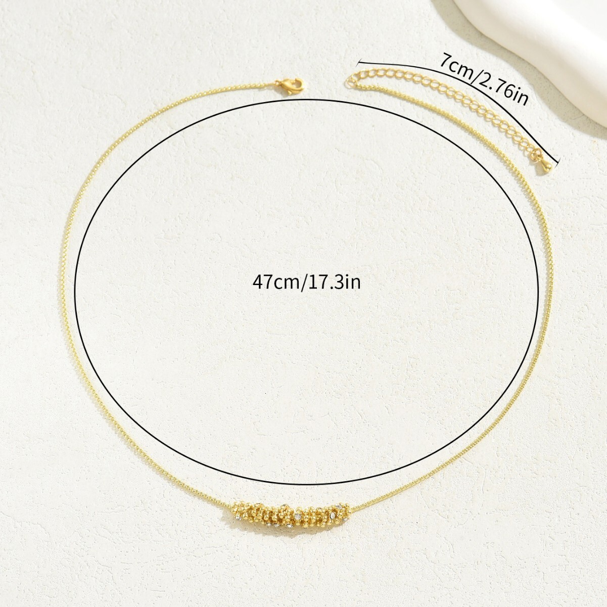 Fashion Women's Inlaid Geometric Design Clavicle Chain High-End Pendant Necklace