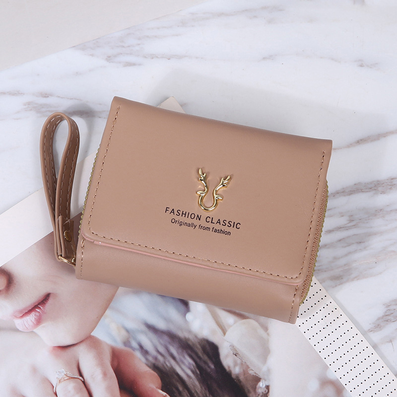 Free Shipping 2025 New Designer Bag Women's Handbag Wallet Lightweight Short Antler Wallet Mini Card Holder Coin Purse Two-in-one Fashion Wallet