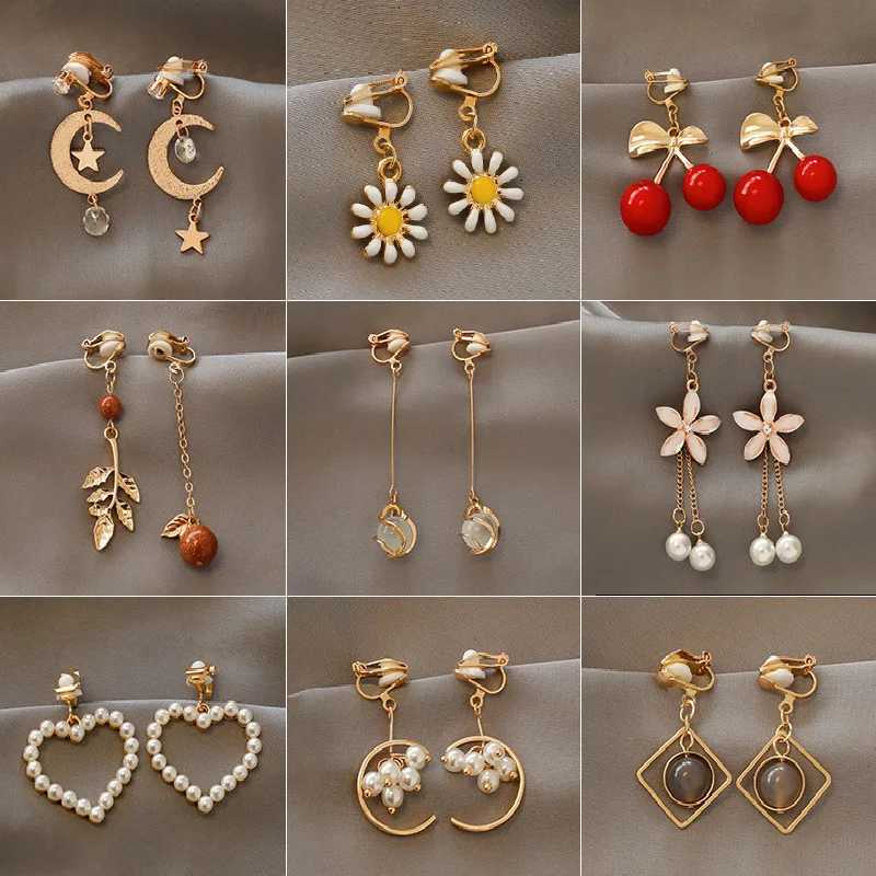 Fashion charm Creative pearl clip on Earrings Cute Handmade Earrings Womens ear clips Jewelry XJ250623