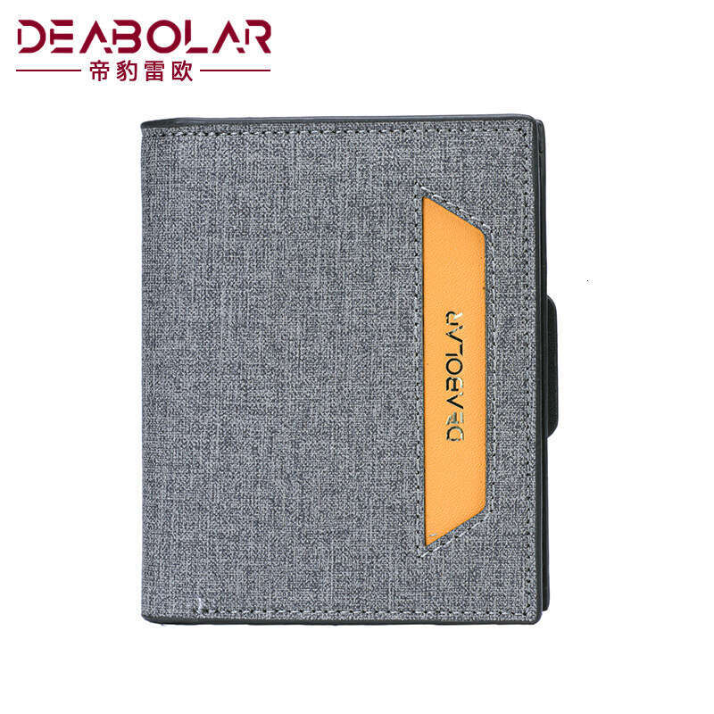 New Men's Korean Style Youth Fashion Short Vertical Student Personality Patchwork Canvas Wallet Card Holder wallet designer mens wallet