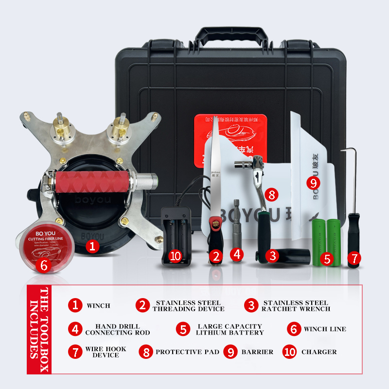 Boyou Automotive Glass Disassembly Special Safety, Effortless and Easy to Operate Winch Can be Operated with an Electric Drill