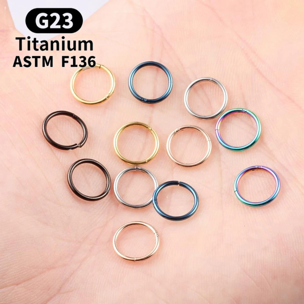 G23 Nose Rings Mixed Color Body Clips Hoop For Women Men Cartilage Piercing Jewelry Segment Lip Ear L Ring 250613