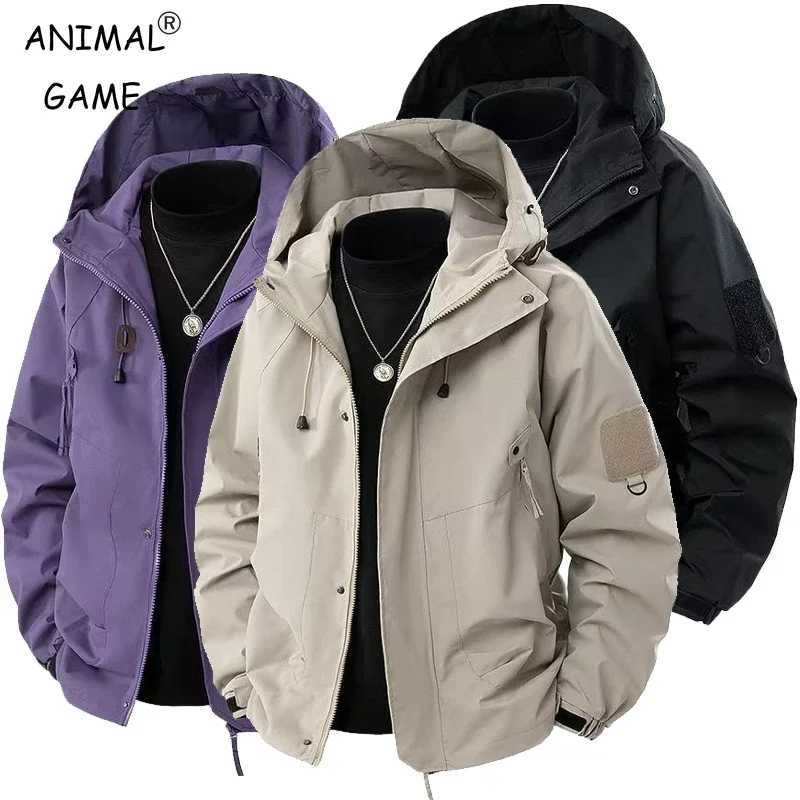 Men Tactical Softshell Jacket Waterproof Breathable Outdoor Hooded Coats Multi-pocket Cycling Climbing Leather Jacket Bomber Men W250623