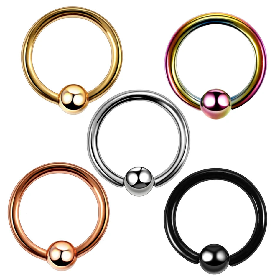 1PC CBR Piercings Captive Bead Rings BCR Ball Clre Nipple Nose Hoop Septum Lip Eyebrow Tragus Earrings Jewelry 250613